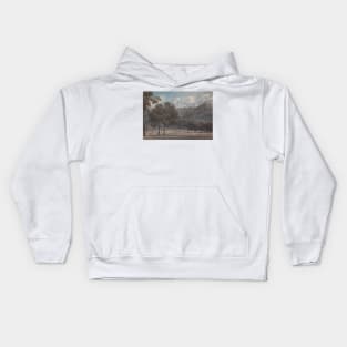 Il Parco degli Astroni - The Wooded Crater Bottom with Hunt in Progress by John Robert Cozens Kids Hoodie